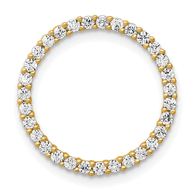 14K Yellow Gold Polished 3/8 carat Diamond Circle Chain Slide