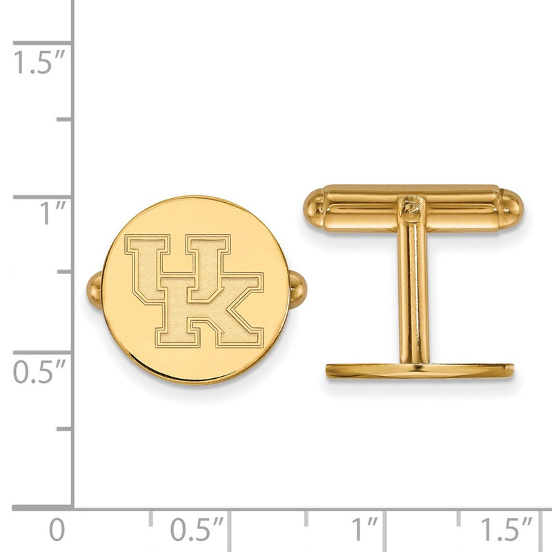 14K Yellow Gold Gold LogoArt University of Kentucky U-K Cuff Links