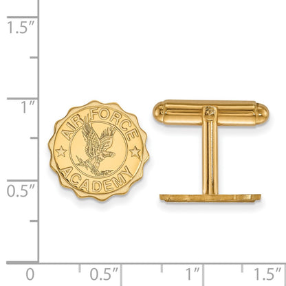 14K Yellow Gold Gold LogoArt United States Air Force Academy Crest Cuff Links
