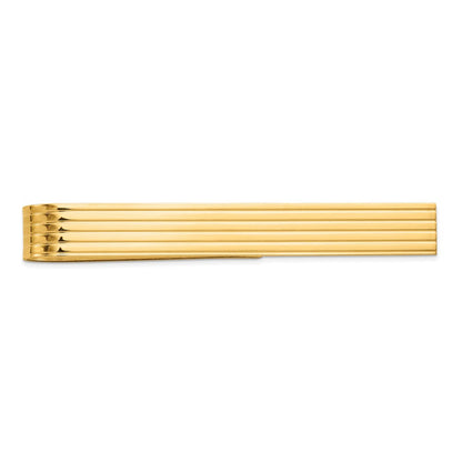 14K Yellow Gold Men's Grooved Tie Bar