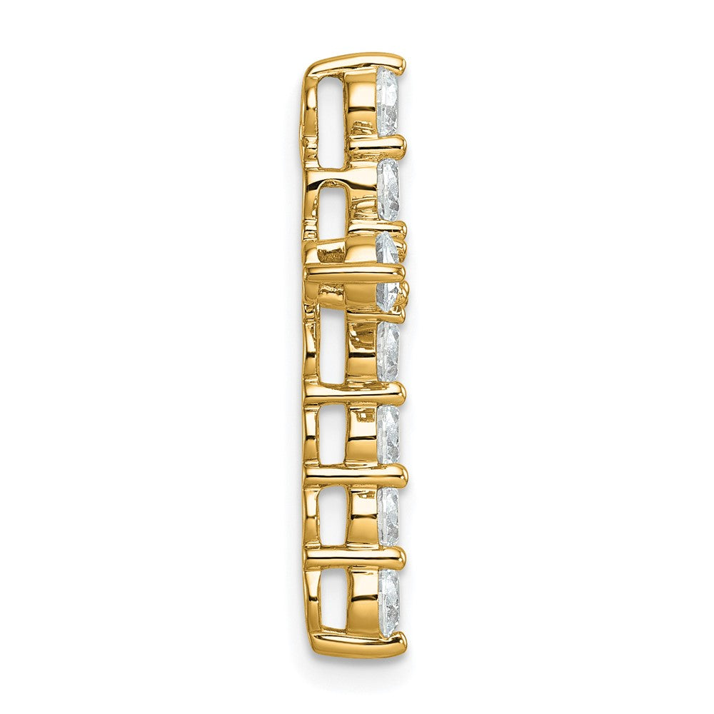 14K Yellow Gold 2 carat Lab Grown Diamond VS+ F+ Complete Cross Chain Slide Pendant