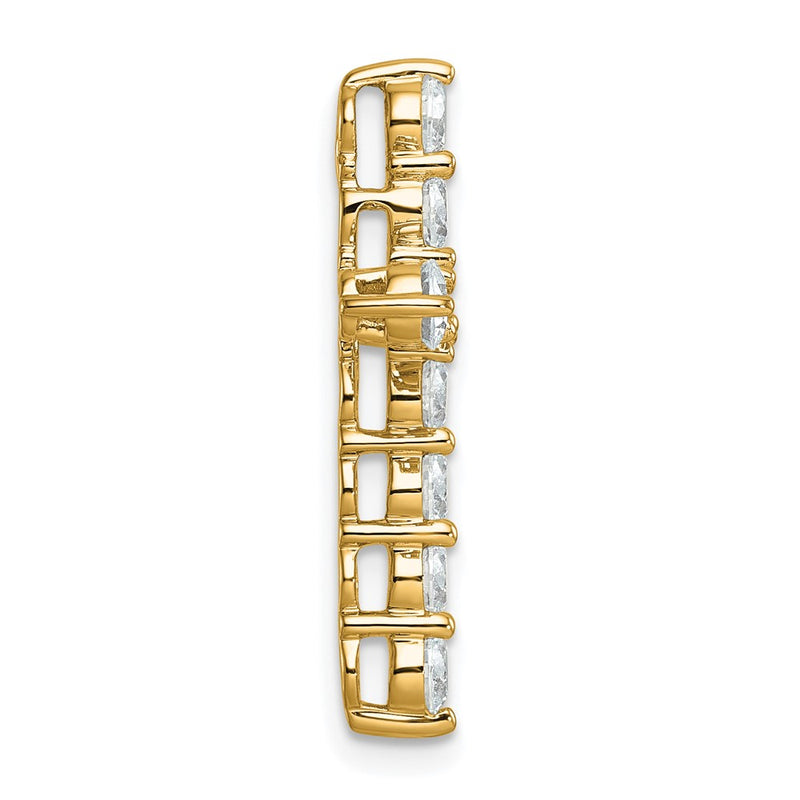 14K Yellow Gold 2 carat Lab Grown Diamond VS+ F+ Complete Cross Chain Slide Pendant