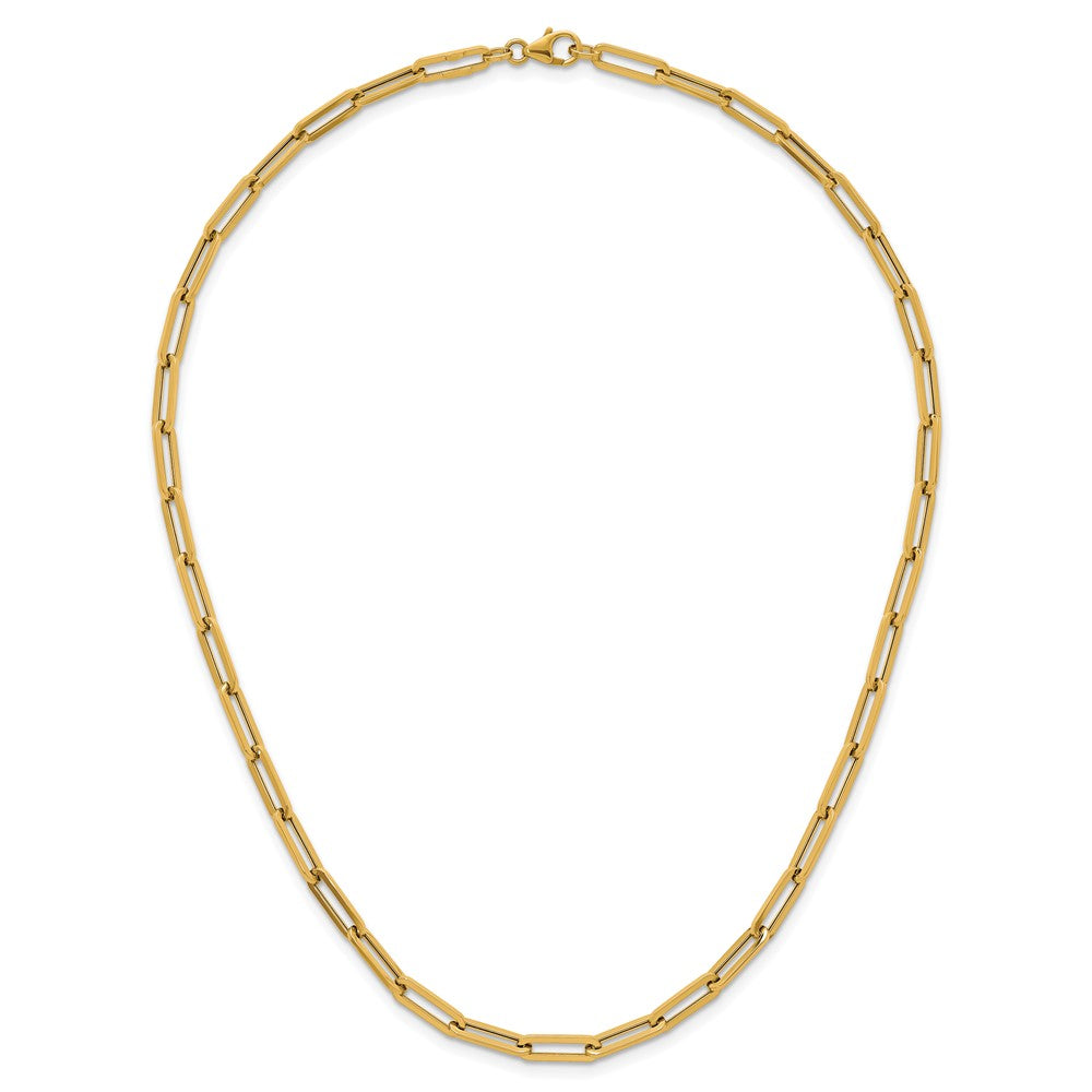 14K Yellow Gold Polished 4.3mm Paperclip Link 18 Inch Necklace