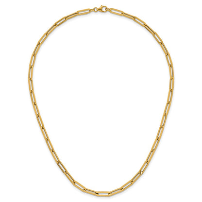 14K Yellow Gold Polished 4.3mm Paperclip Link 18 Inch Necklace