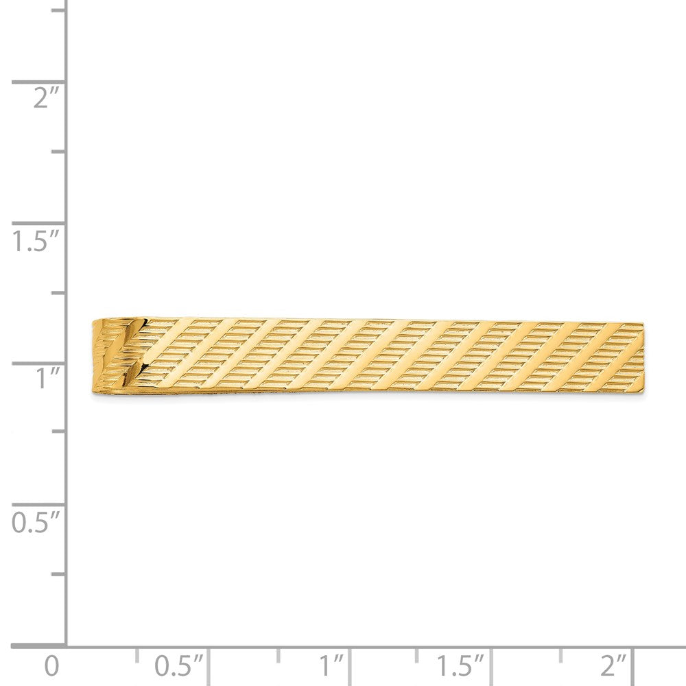 14K Yellow Gold Textured Tie Bar