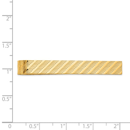 14K Yellow Gold Textured Tie Bar