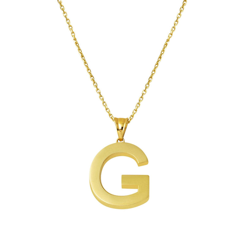 14K Yellow Gold Initial G Classic Necklace