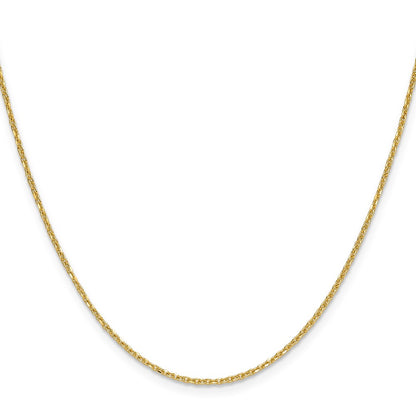 14K Yellow Gold 1.4mm D/C Forzantine Cable Chain Necklace