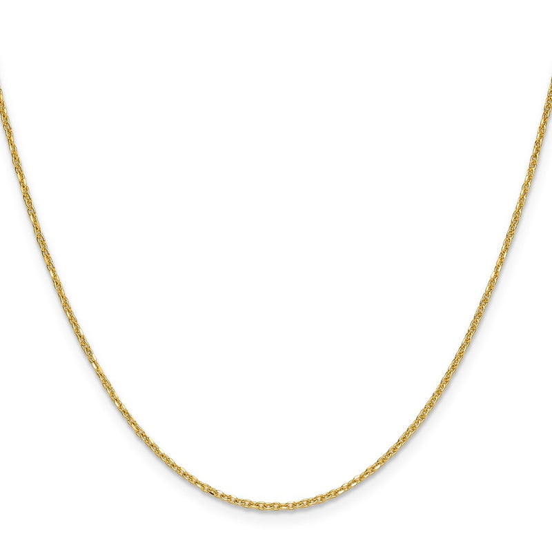 14K Yellow Gold 1.4mm D/C Forzantine Cable 18 Inch Chain
