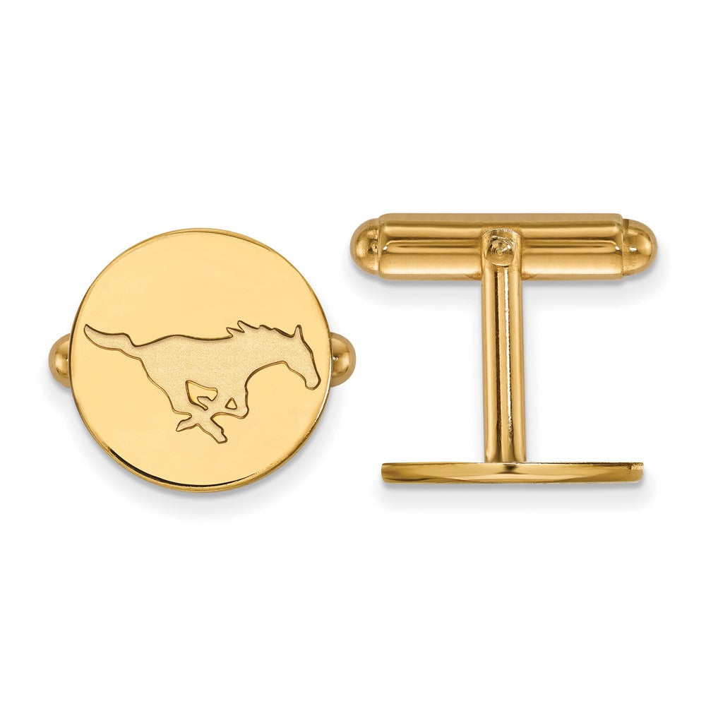 14K Yellow Gold Gold LogoArt Southern Methodist University Mustang Cuff Links