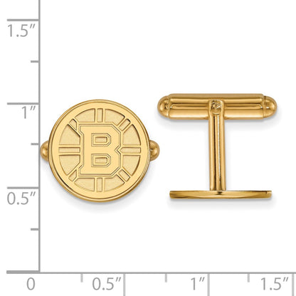 14K Yellow Gold Gold NHL LogoArt Boston Bruins Cuff Links