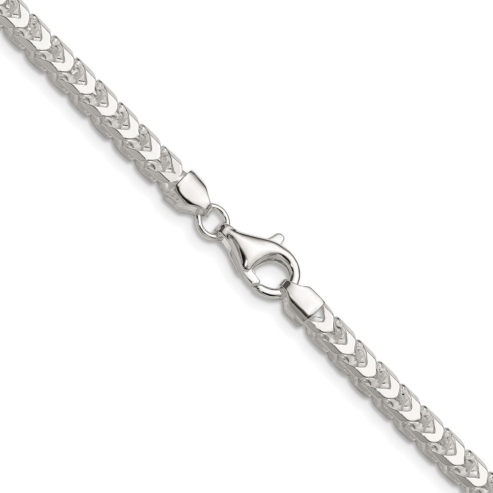Sterling Silver 4.7mm D/C Square Franco 30 Inch Chain