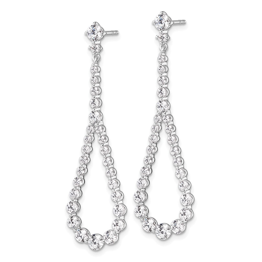 14K White Gold 3 carat Lab Grown Diamond VS+ F+ Complete Fashion Teardrop Earrings