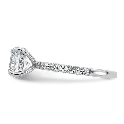14K White Gold 2 3/8 carat Certified Lab Grown Diamond VS/SI+ G+ Round Complete Solitaire with Flair Engagement Ring