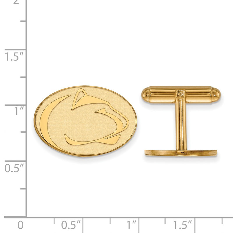 14K Yellow Gold Gold LogoArt Penn State University Lion Cuff Links
