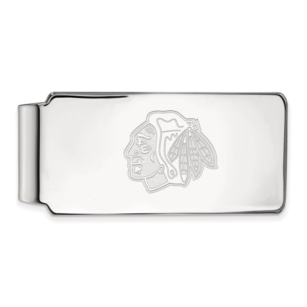 14K White Gold NHL LogoArt Chicago Blackhawks Money Clip