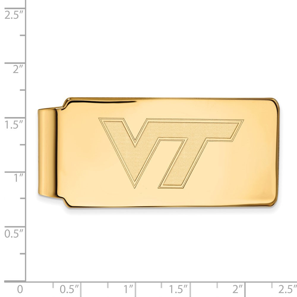 14K Yellow Gold Gold LogoArt Virginia Tech V-T Money Clip