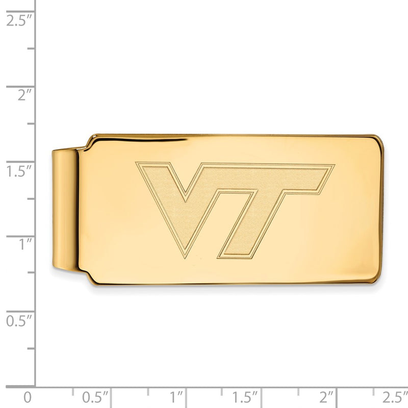 14K Yellow Gold Gold LogoArt Virginia Tech V-T Money Clip