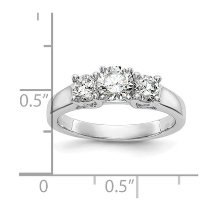 14K White Gold Round Simulated Diamond Halo Engagement Ring