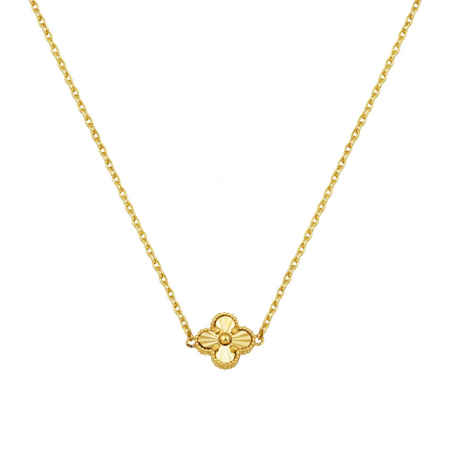 14K Yellow Gold Clover Women's Necklace