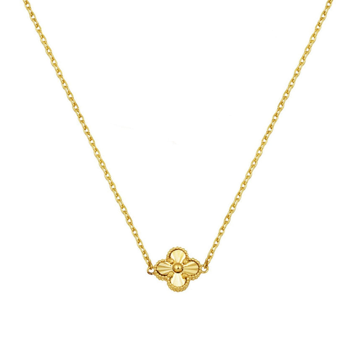 14K Yellow Gold Clover Women's Necklace