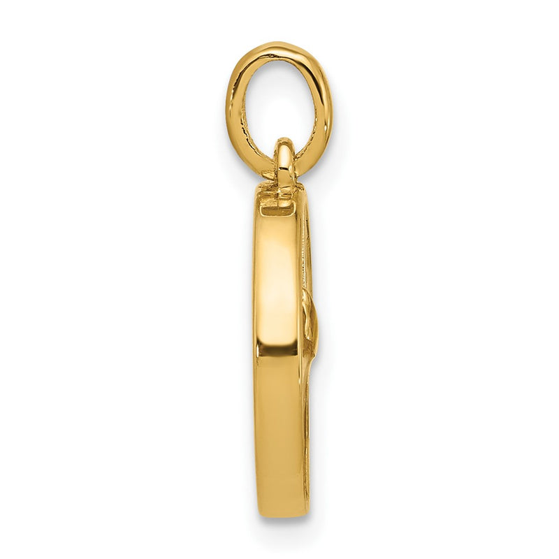 14K Yellow Gold Fancy Epoxy Waffle With Bite Missing Charm