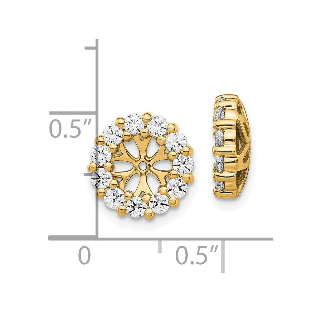 14K Yellow Gold 1 carat Diamond Circle Earring Jackets