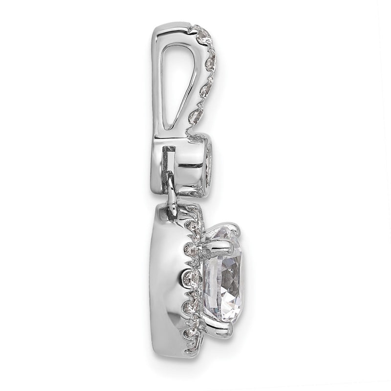 14K White Gold 2 carat Certified Lab Grown Diamond VS+ F+ Round Complete Halo Pendant