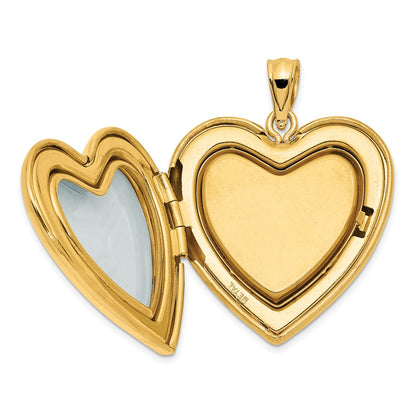 14K Yellow Gold Diamond Star Ash Holder 24mm Heart Locket