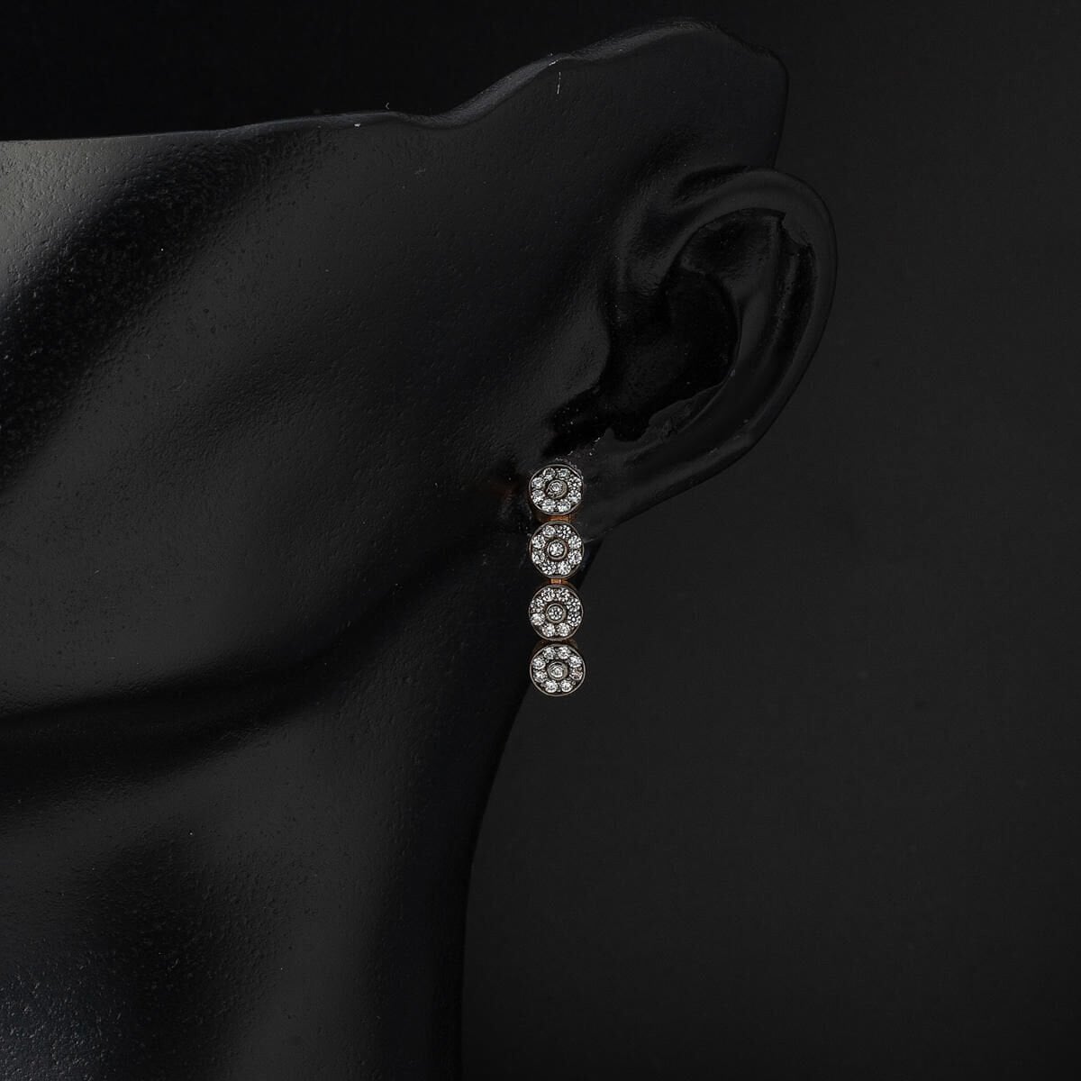 14K Rose Gold Efruz Clip-On Cubic Zirconia Earrings