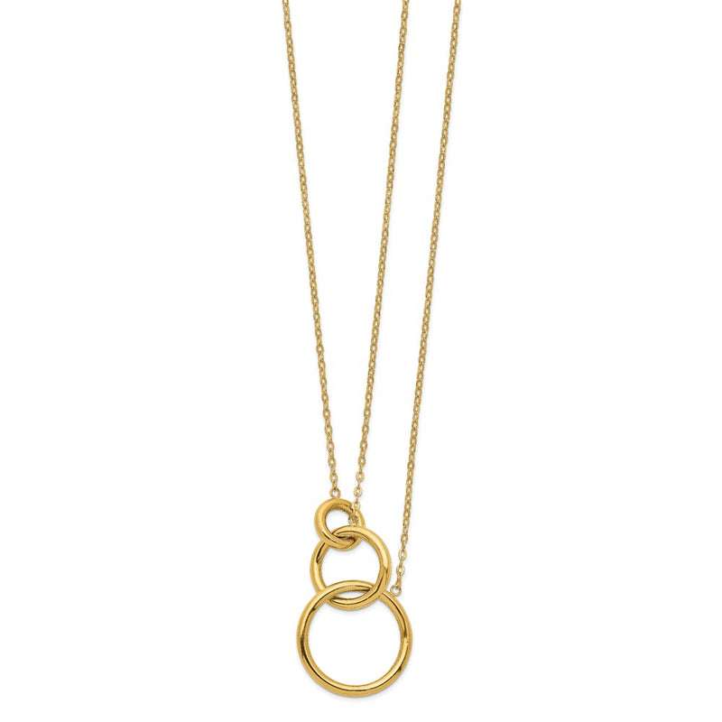 14K Yellow Gold Oval Linked Layer Chain Necklace