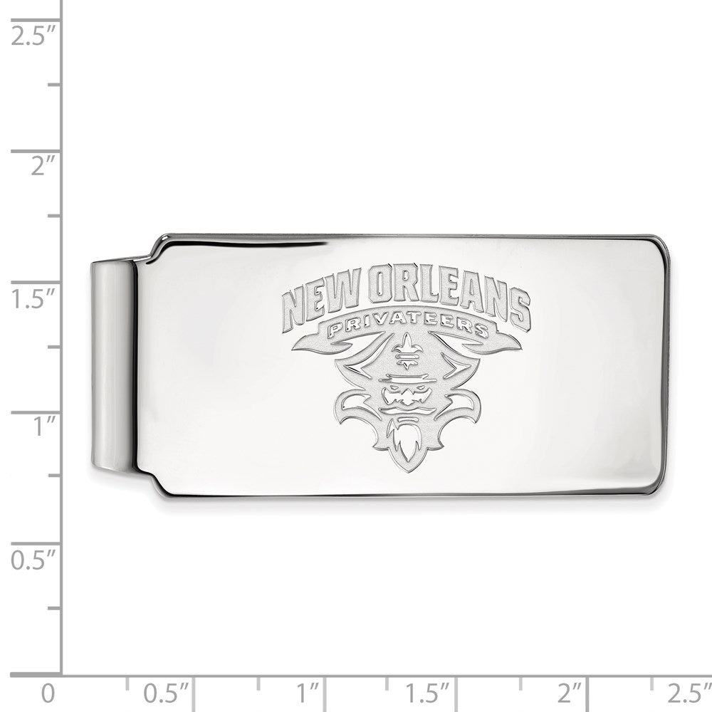 14K White Gold LogoArt University of New Orleans Privateers Money Clip