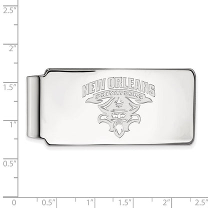 14K White Gold LogoArt University of New Orleans Privateers Money Clip