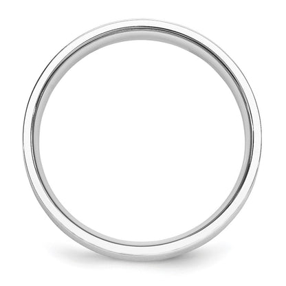 Platinum 5mm Polished Flat Wedding Band Ring