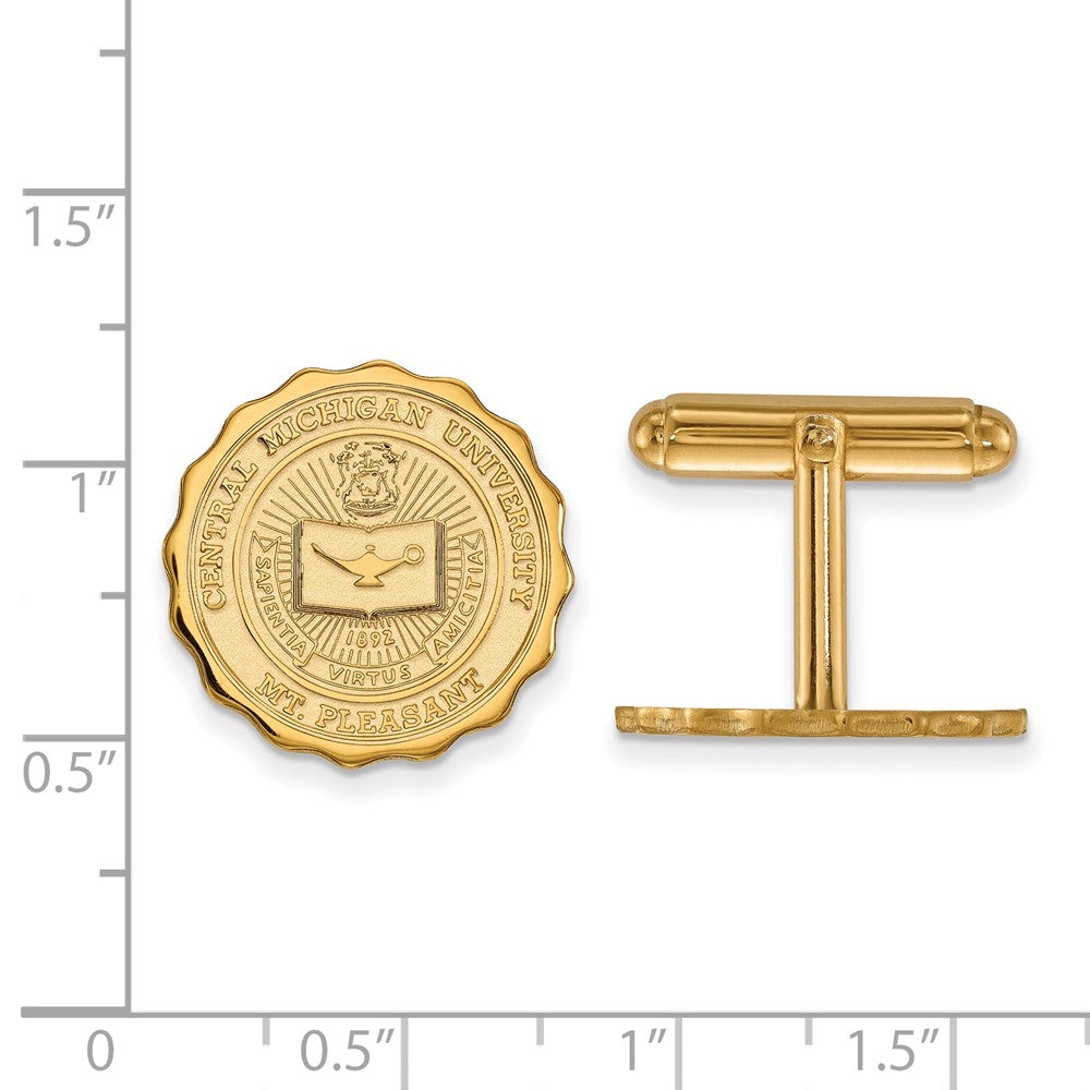 14K Yellow Gold Gold LogoArt Central Michigan University Crest Cuff Links
