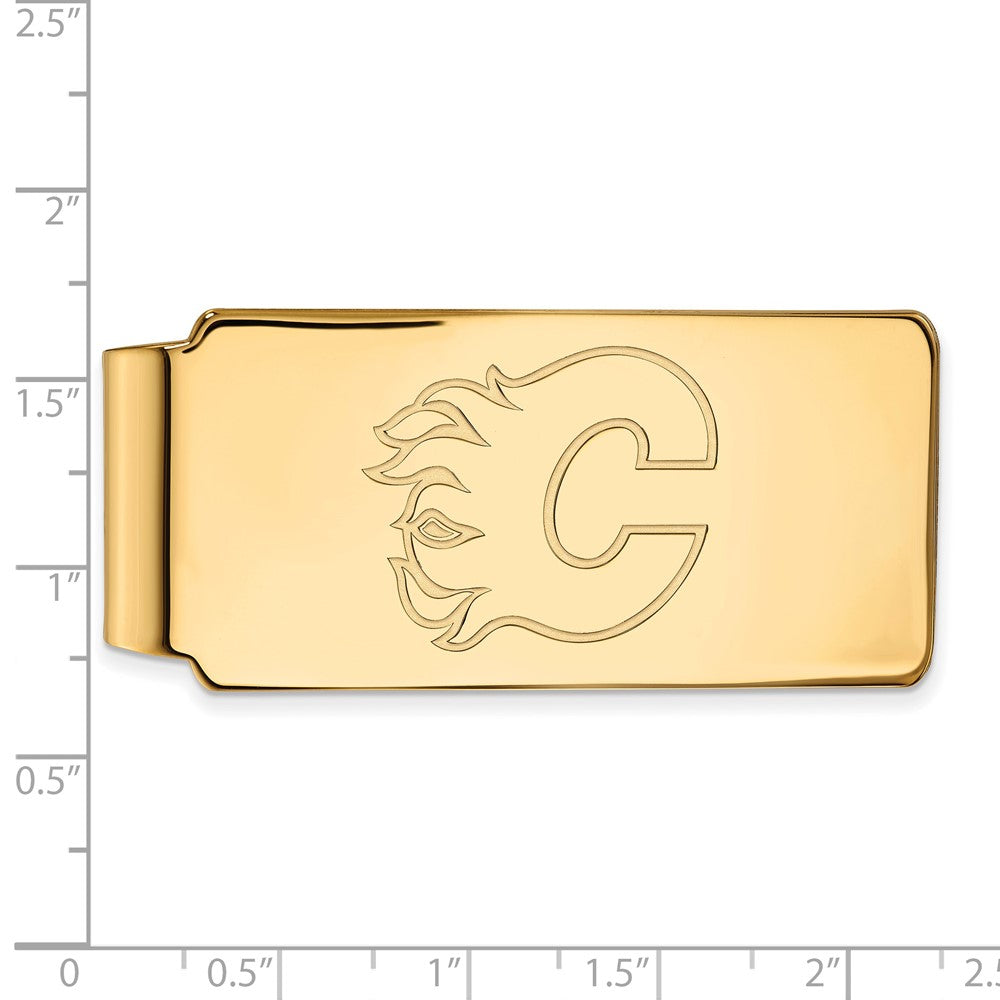 10K Yellow Gold Gold NHL LogoArt Calgary Flames Money Clip