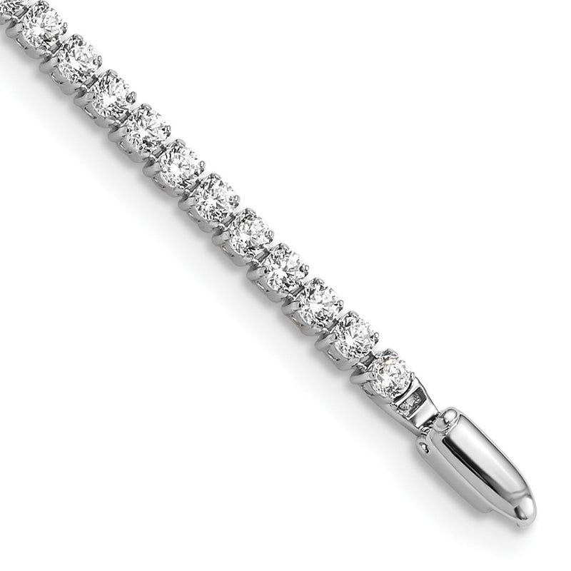 14K White Gold 3 1/5 carat Lab Grown Diamond VS+ F+ Complete Round Tennis Bracelet