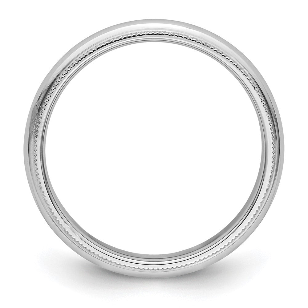 Platinum 4mm Polished Milgrain Comfort-Fit Wedding Band Ring