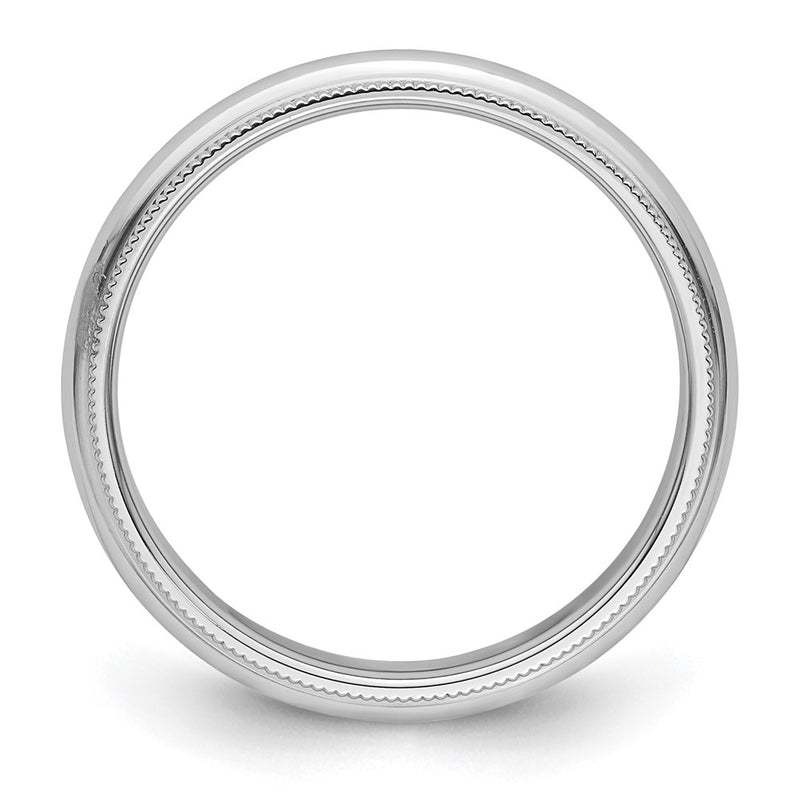 Platinum 4mm Polished Milgrain Comfort-Fit Wedding Band Ring