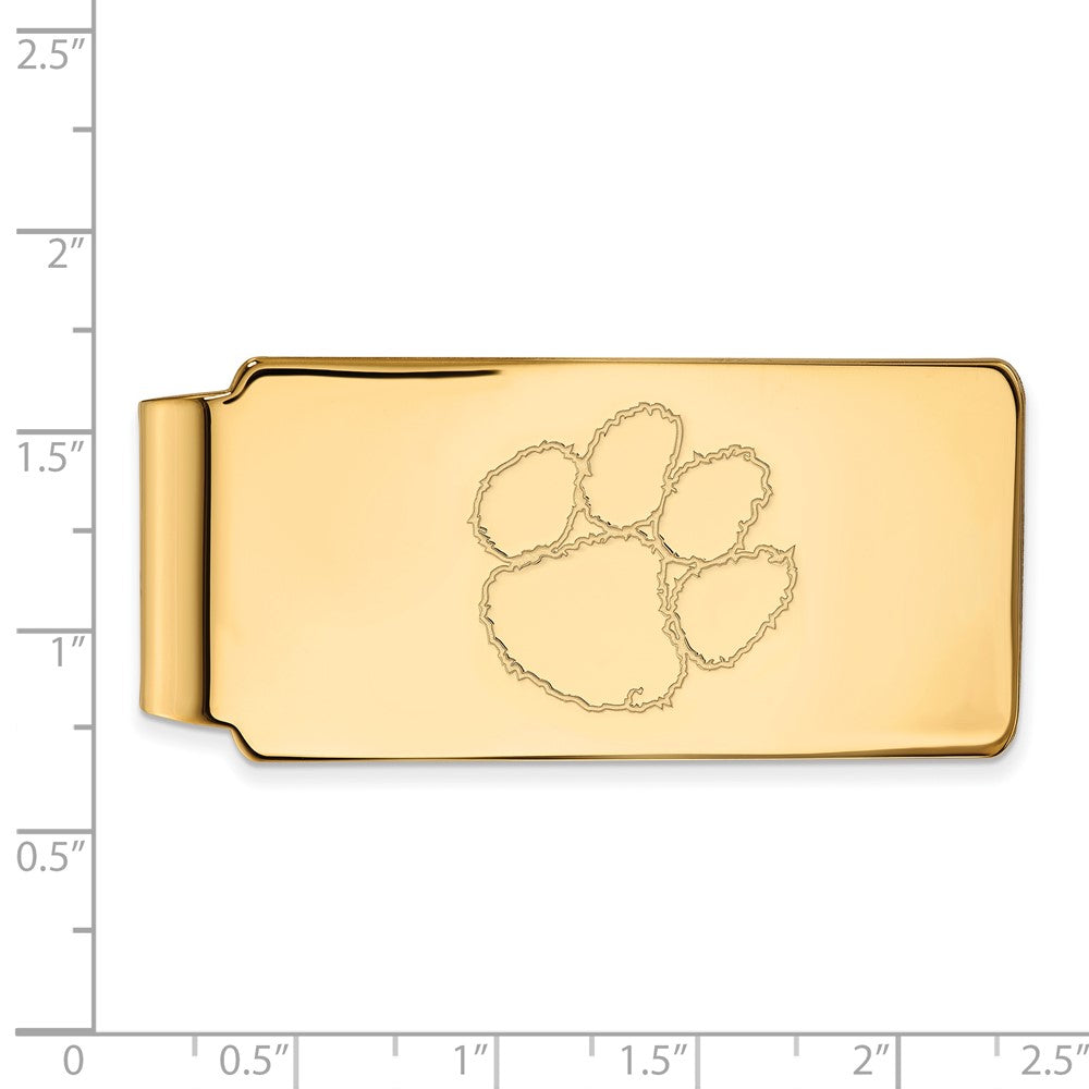 10K Yellow Gold Gold LogoArt Clemson University Tiger Paw Money Clip