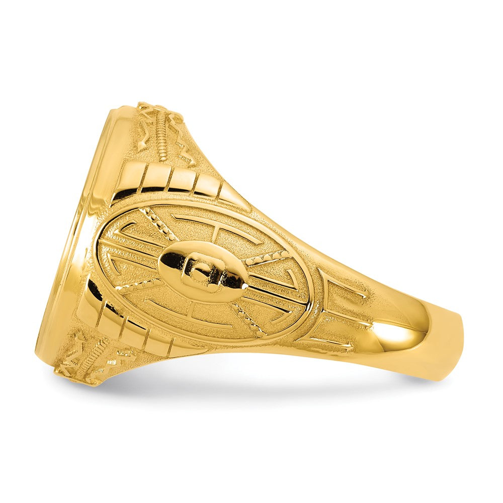 14K Two-Tone Gold Engravable Round Signet ring