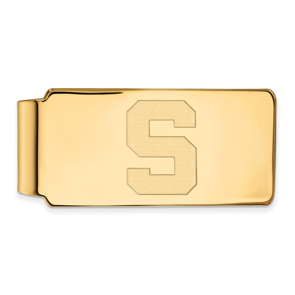 14K Yellow Gold Gold LogoArt Michigan State University Letter S Money Clip