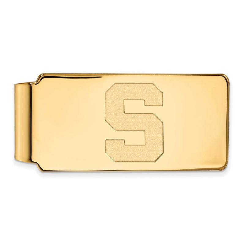 14K Yellow Gold Gold LogoArt Michigan State University Letter S Money Clip