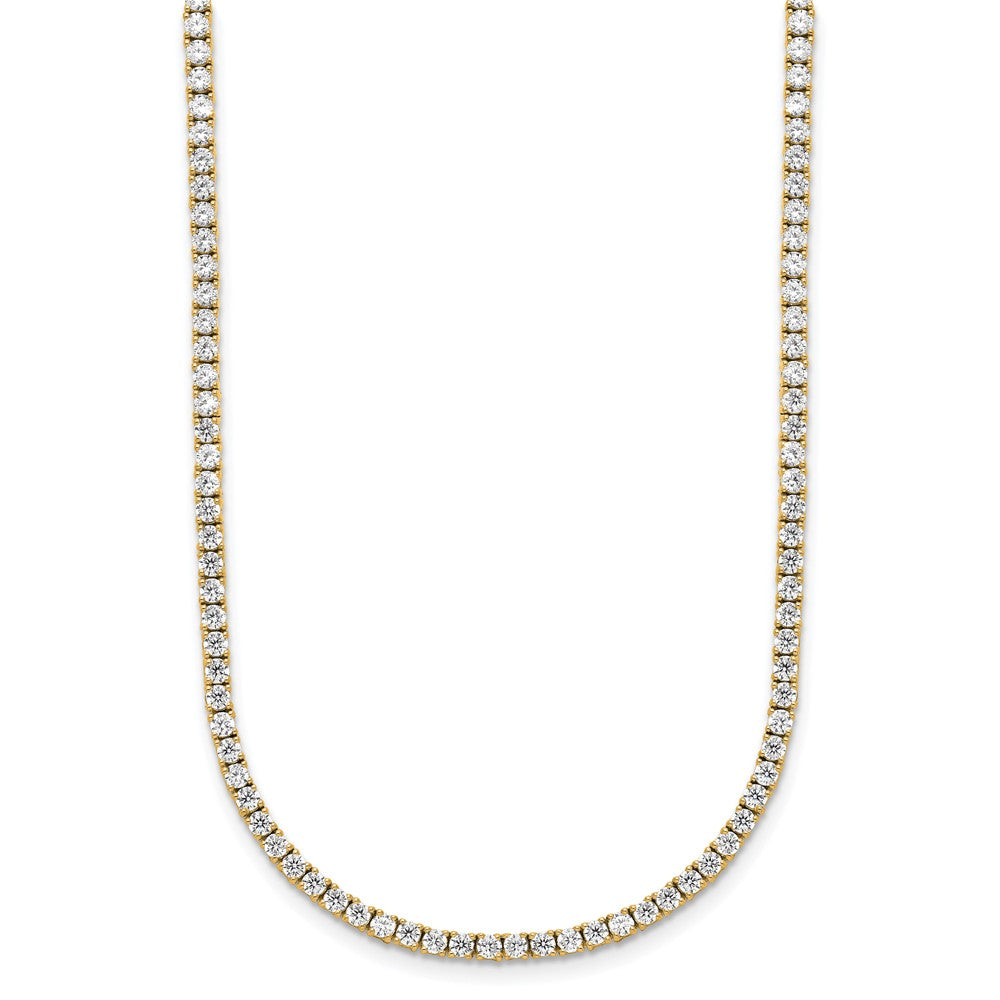 14K White Gold 5 carat Lab Grown Diamond VS/SI+ G+ Adjustable to 26 Inch Tennis Bolo Necklace
