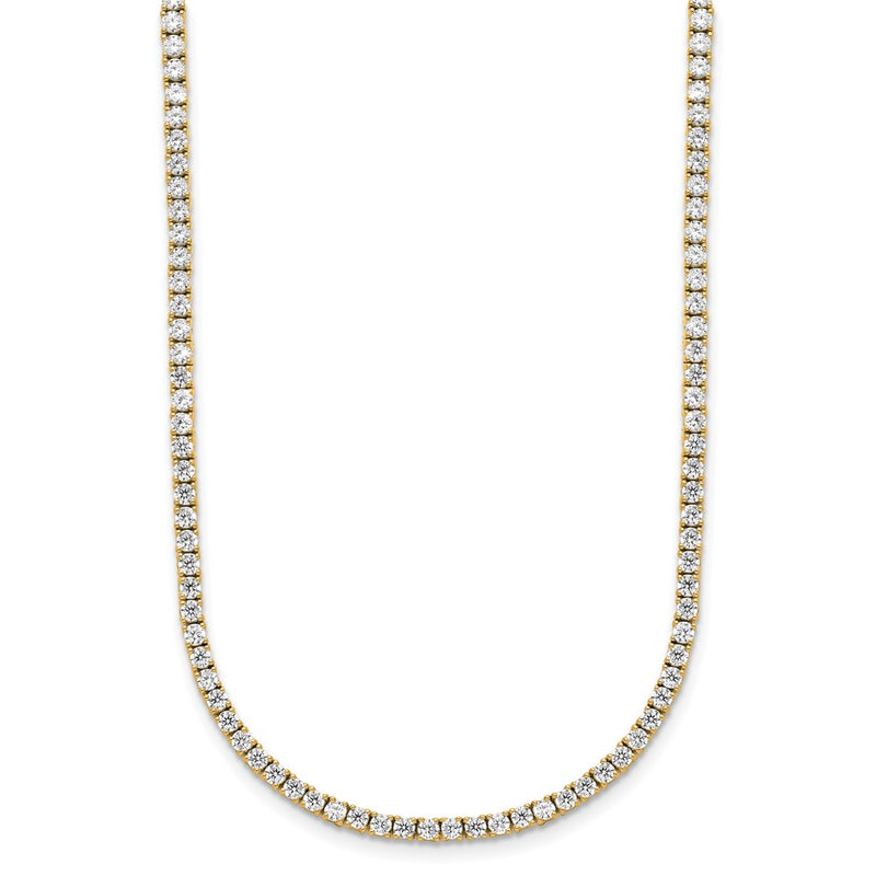 14K White Gold 5 carat Lab Grown Diamond VS/SI+ G+ Adjustable to 26 Inch Tennis Bolo Necklace