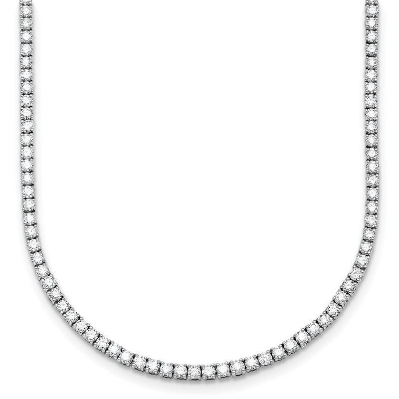 14K White Gold 6 carat Lab Grown Diamond VS/SI+ G+ Complete 16 Inch Graduated Tennis Necklace