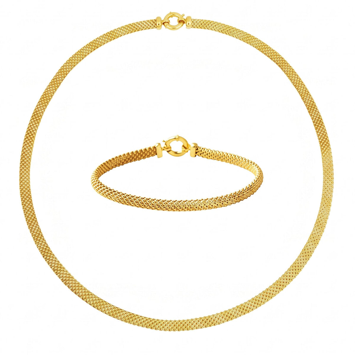 14K Yellow Gold Jessica Woven Chain Jewelry Set