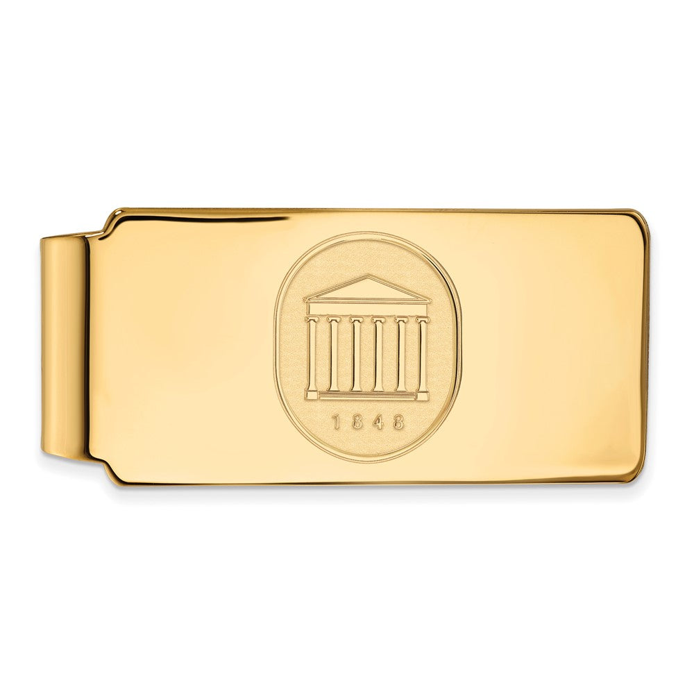 14K Yellow Gold Gold LogoArt University of Mississippi 1848 Crest Money Clip