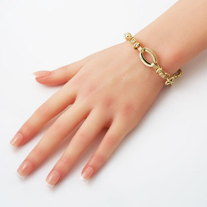14K Yellow Gold Hallow Chain Bracelet