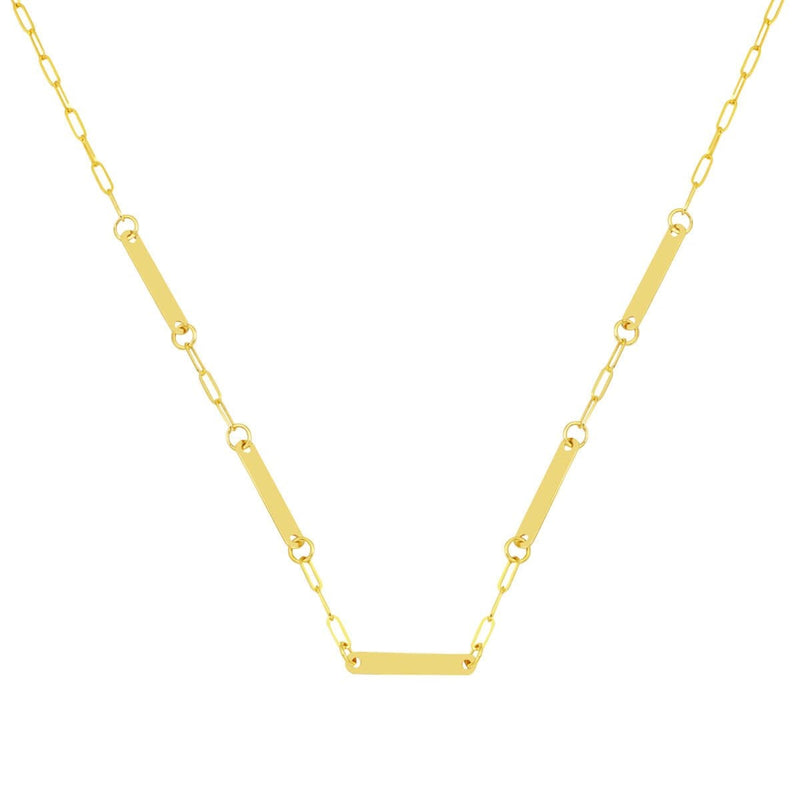 14K Yellow Gold 5 Name Personalized Chain Necklace